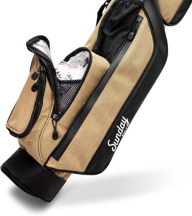 Гольф сумка Sunday Loma: легка сумка з ременями та стійкою – для пітч-н-пут, Par 3 та Executive курсів, 79 см (Sandstein)