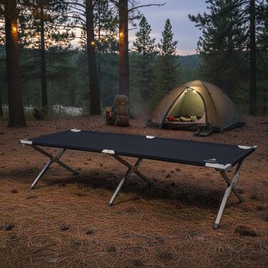 Ліжко похідне CampFeuer (до 180 кг) 190x74.5x45.5 см: шезлонг, лежак для кемпінгу, саду, пляжу, риболовлі з сумкою