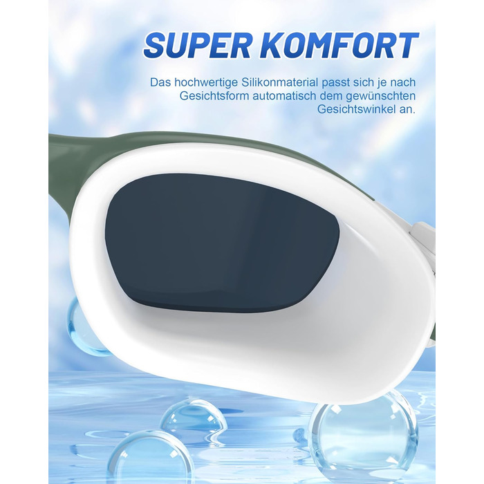 Поляризовані окуляри для плавання, антизапітніння, захист від сонця, для дорослих та підлітків, чоловічі та жіночі, зелено-срібні