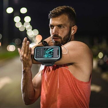Спортивний чохол-нарукавник ONEFLOW для смартфона Apple iPhone 13 Mini, синій, для бігу, фітнесу, водостійкий тримач на руку