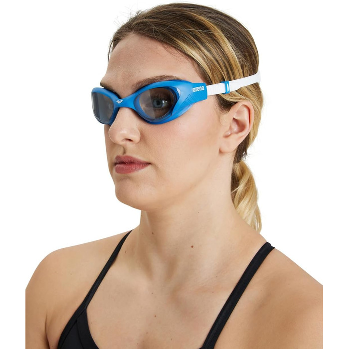 Окуляри для плавання Arena The One Anti-Fog, унісекс, для дорослих, широкі лінзи, захист від УФ, саморегулюючий носовий місток, герметичні ущільнення (блакитний колір)