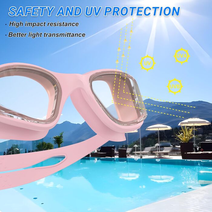 Окуляри для плавання Schwibrille HD з антизапітним покриттям, UV-захистом, герметичні, зручні - для дорослих, для басейну та відкритої води (Розмір M, Колір Gouache)