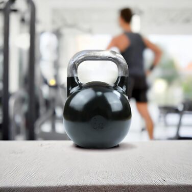 Професійна гиря TITAN LIFE PRO для змагань, сталева, 6 кг, чорна, велика основа