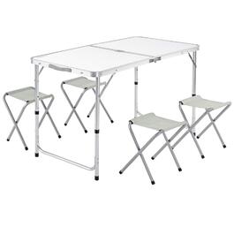 Складний стіл Campingtisch CASARIA® 120x60 см, білий, з регулюванням висоти, для 4 осіб, водостійкий, для кемпінгу та саду