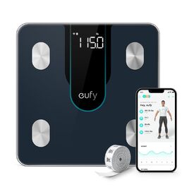 Ваги підлогові Eufy Smart Scale P2: Bluetooth, Wi-Fi, 15 показників (вага, жир, BMI, м'язи, кістки), 3D-модель тіла, чорні