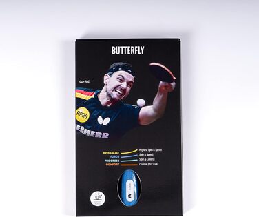 Професійна ракетка для настільного тенісу BUTTERFLY Force, ITTF, чорна/червона, для турнірів і просунутих гравців, з високим зчепленням