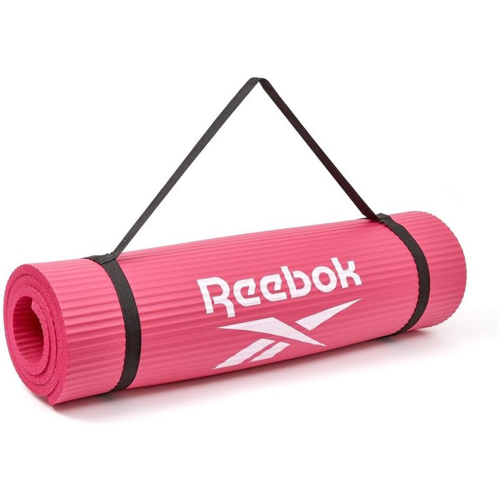 Гімнастичний килимок Reebok з натурального каучуку 15 мм, рожевий, нековзкий, для фітнесу, тренувань вдома
