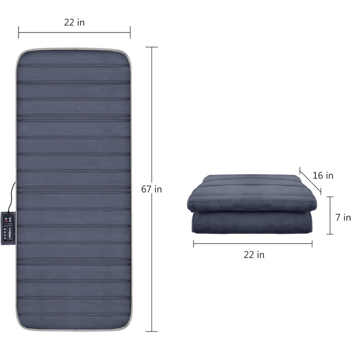 Електрична масажна килимок Comfier з підігрівом для повного тіла, з 10 моторами, 2 терапевтичними подушками, 5 режимами масажу та 3 рівнями вібрації. Подарунчий набір