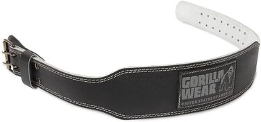 Шкіряний ремінь для бодібілдингу та фітнесу Gorilla Wear 4 дюйми, з підкладкою, чорний, унісекс, розмір S-M