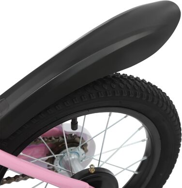 Дитяче велосипед 14 дюймів для хлопчиків та дівчаток з додатковими колесами та кошиком, від 3 років, з двома гальмами, регульоване сидіння та кермо, фіолетовий