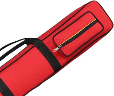 Чохол для кия Billard з ручкою, 8 відділень, червоний. Захисний чохол для кия з гелевою ручкою, стійкий до ударів, для зберігання билярду