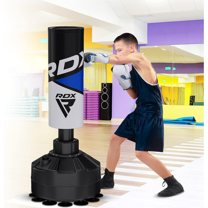 Боксерський мішок RDX Junior Standbox, рукавички для тренувань, MMA, кікбоксинг, бокс, 4 фути (блакитний)