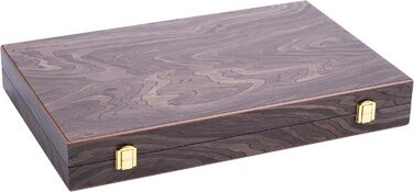 Набір для гри в шашки Engelhart Luxus 250547 з горіховим шпону, лакований (15 дюймів, ебенволовий коричневий)