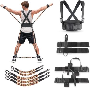 Резистентні еластичні стрічки для боксу та ММА. Комплект для тренувань з манжетами та ременями на щиколотки (300LB)