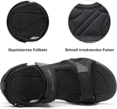 Чоловічі спортивні сандалі DREAM PAIRS Sdsa228m, 46 EU, чорні