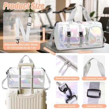 Спортивна сумка Tokeya для жінок: водонепроникна сумка для плавання, гімнастика, спортзал, подорожі (бежева)