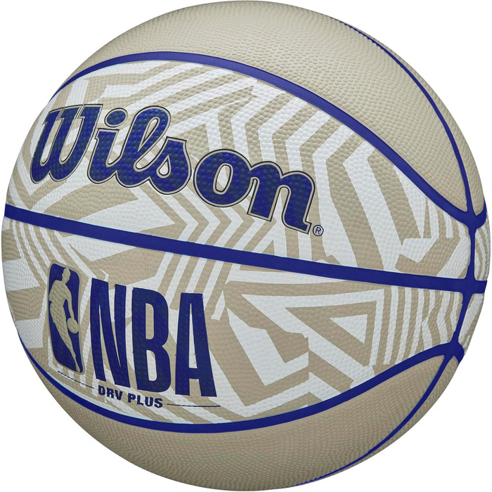 М'яч для баскетболу Wilson NBA DRV Plus Dazzle Camo Outdoor, розміри 6 та 7, бежевий/блакитний, для гри на вулиці