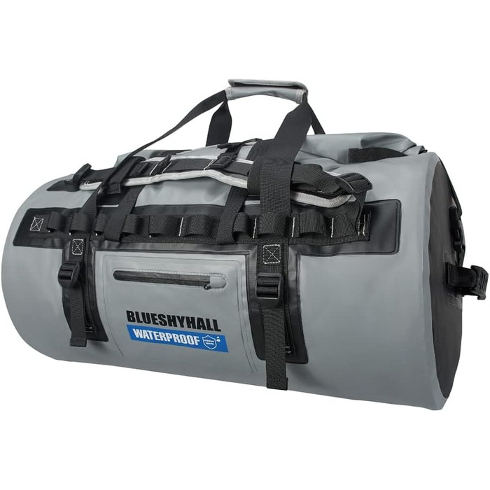 Водонепроникний мішок Blueshyhall Dry Bag 30L (60L) - рюкзак, ролтоп, для каякінгу, кемпінгу, риболовлі, плавання, серфінгу, рафтингу (сірий)
