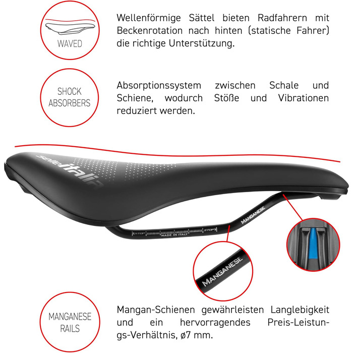 Сідло Selle Italia Novus Boost EVO Gravel TM Superflow - для гравійних та шосейних велосипедів, чорне