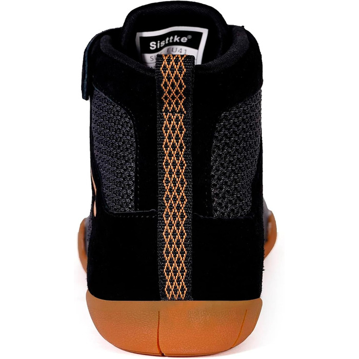 Черевики для боротьби, боксерські, фітнес, важкої атлетики та пауерліфтингу з плоскою підошвою (42 EU, широкі, чорний та золотий)