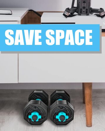 Набір гантелей ARUNDO Kurzhantel-Set 20 кг, 2-в-1: гантелі та штанга. Фітнес-набір для дому, обладнання для силових тренувань, неслизьке, регульоване гантельне обладнання. Оселедець гантелі 9 кг.