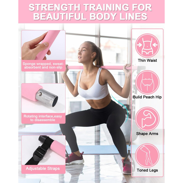 Набір для фітнесу та пілатесу з еластичними стрічками (6 шт.)