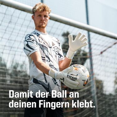 Воротарські рукавички T1TAN Legend White-Out для дорослих та дітей, професійні, з покриттям Gecko Grip 4 мм, Made in Germany, білі