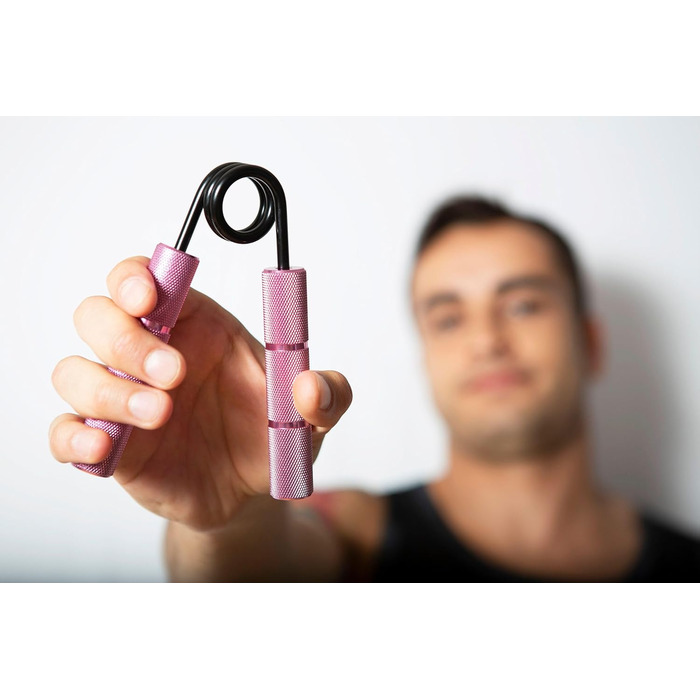 RPM PowerGripper Металевий тренажер для кисті рук - регульований (50lbs - 400lbs) для тренування хвата, зап'ястя та рук (Рожевий 50lbs)