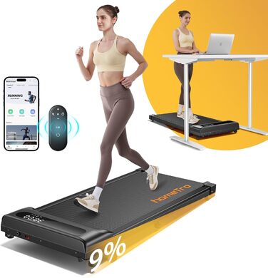 Електрична бігова доріжка Walking Pad для дому з пультом, компактний тренажер під стіл для фітнесу