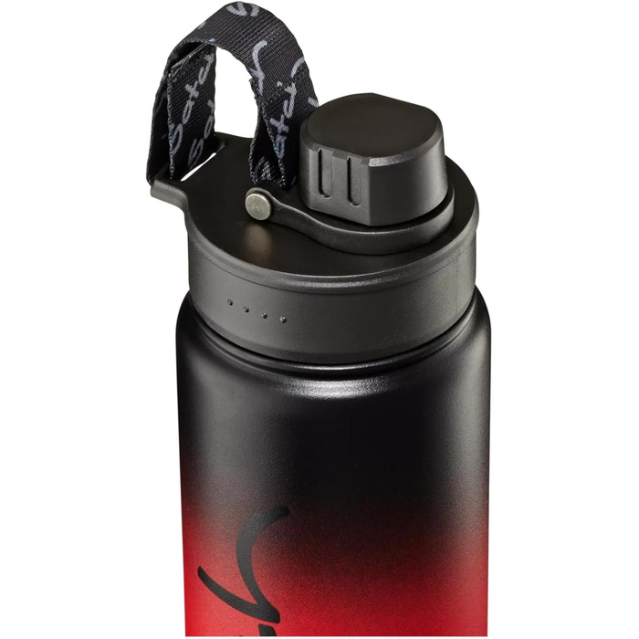 Пляшка для води satch з нержавіючої сталі 0,5 л, BPA-free, герметична, підходить для газованої води, гарячих і холодних напоїв, Black Graffiti - червона