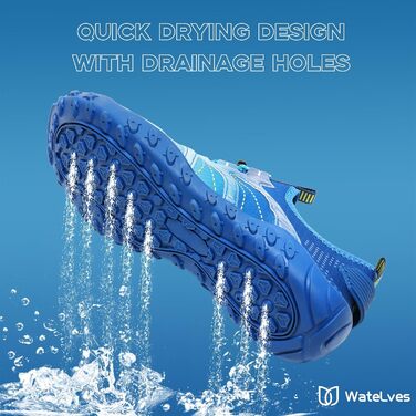 Чоботи для плавання WateLves: чоловічі та жіночі, для пляжу, води, серфінгу, 42 EU, темно-синій