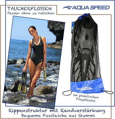 Ласти Aqua Speed Inox для дорослих, унісекс, 38/39, сірі/сині, для плавання
