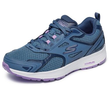 Кросівки жіночі Skechers Go Run Consistent сині шкіряні з фіолетовою окантовкою 36.5 EU