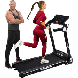 Електрична бігова доріжка Miweba Sports HT3000, 3,5 к.с., 16 км/год, нахил до 15%, навантаження 120 кг, з додатком, складана, велика бігова поверхня, 12 програм, для дому