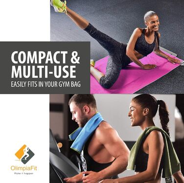 Рушники для спорту OlimpiaFit 3 шт. - комплект - швидко сохнуть, супер вбираючі, мікрофібра, блакитні
