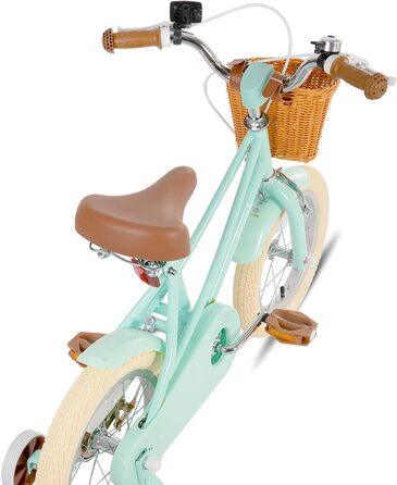 Дитяче велосипед Stitch з кошиком, 50.8 см, з підніжкою, 3-11 років (зелений, 35.6 см зі стабілізаторами)