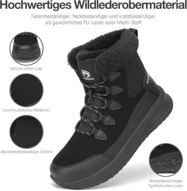 Чоботи зимові жіночі DANNTO, чорні, 41 EU, теплі, з підкладкою, непромокаючі