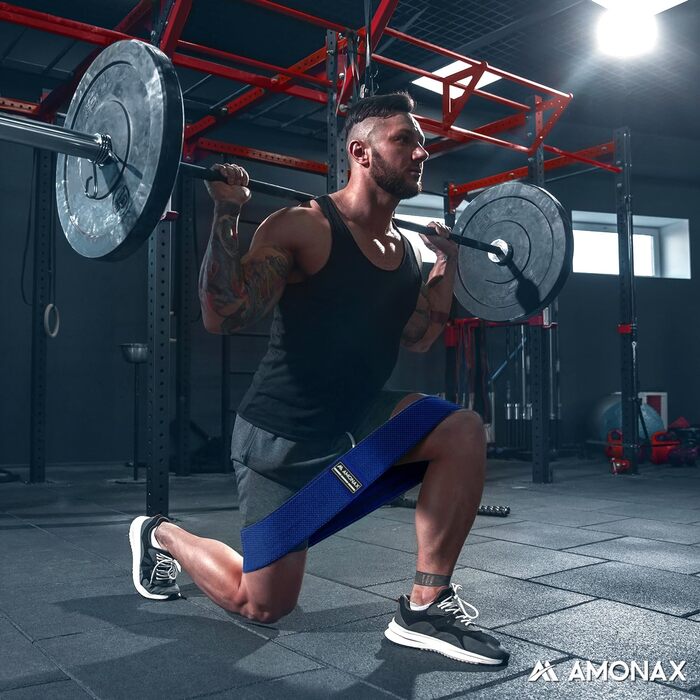 Фітнес-гумки для жінок Amonax, набір еластичних стрічок для тренувань, стрічки опору для присідань, обладнання для схуднення вдома, спортивний інвентар для дому (L, блакитний)
