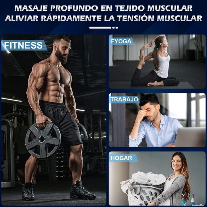 Електричний масажер для м'язів з 8 насадок та 30 рівнями швидкості - глибокий масаж