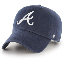 Кепка бейсболка 47 Brand RGW01 Clean Up Strapback Atlanta Braves темно-синього кольору, 55-62