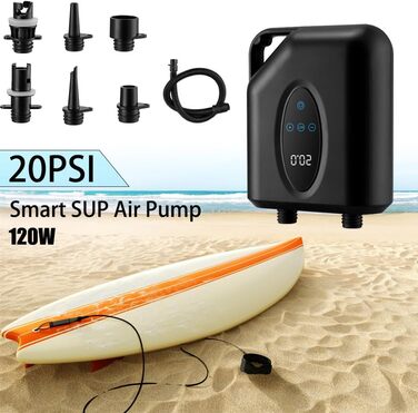 Насос SUP JoyFan: електричний, 12V, високий тиск 20PSI, швидке надування/здування, автоматичне вимкнення, чорний, портативний