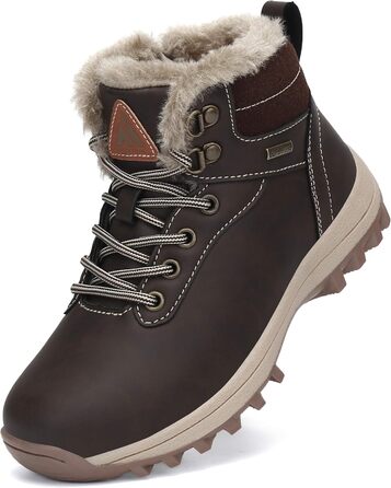 Дитячі зимові черевики Mishansha для хлопчиків та дівчаток, теплі, водонепроникні, коричневі, розмір 36 EU