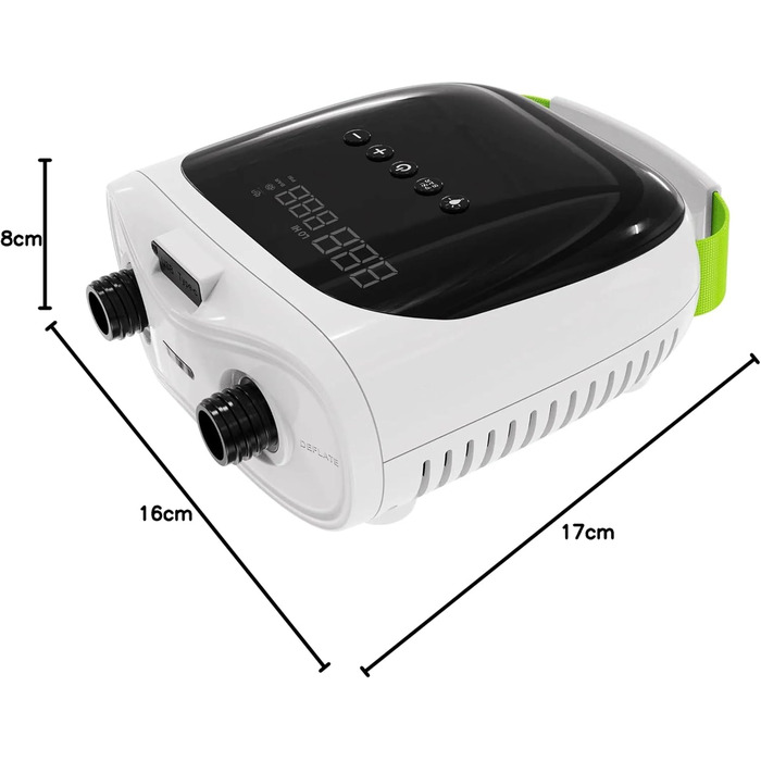 Електричний надувний насос PBG для SUP, човнів, каяків та кемпінгу з LCD дисплеєм (12V, 20 PSI, Powerbank)