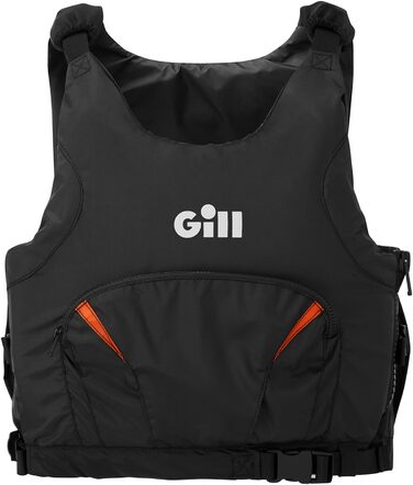 Рятувальний жилет Gill Pro Racer Side Zip 50N для каякінгу, вітрильного спорту та водних видів спорту, унісекс, чорний/помаранчевий
