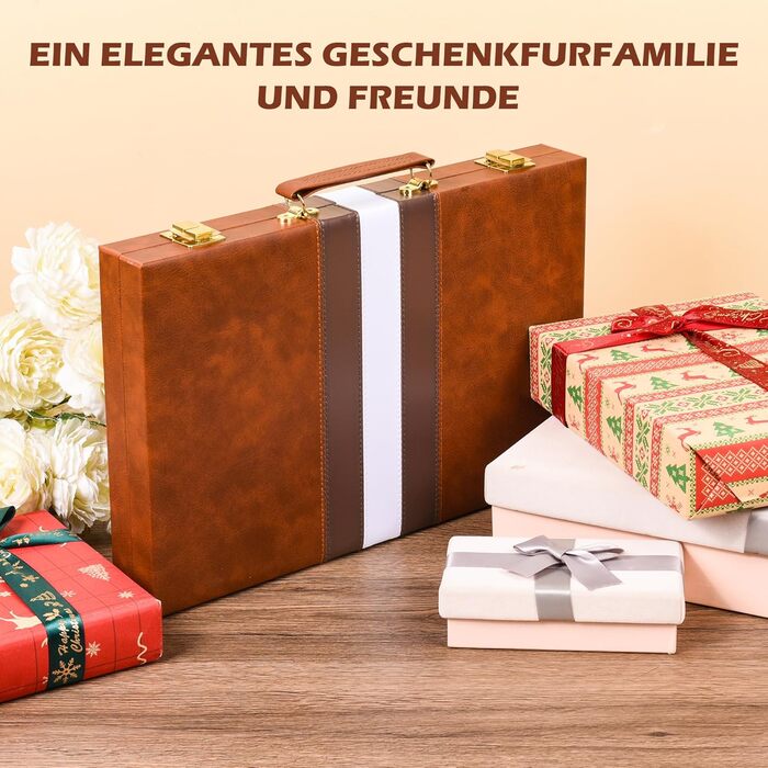 Набір шашок Cbilzxer Backgammon, 45х30 см, з кейсом з екошкіри, для дорослих та сім'ї