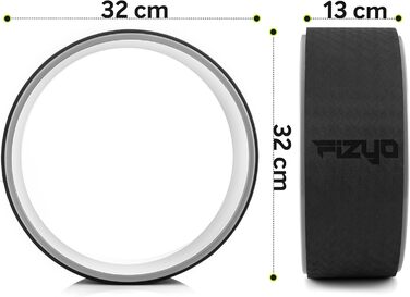 Йога-колесо Fizyo Ø 32 см – для розтяжки спини та полегшення болю – стабільне, неслизьке – для йоги, пілатесу, розтяжки та стретчингу, сіре