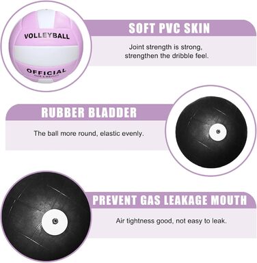 М'яч для волейболу WANDGU Beachvolleyball: М'який дотик, водонепроникний, офіційний розмір 5, 64 см, 1 шт.