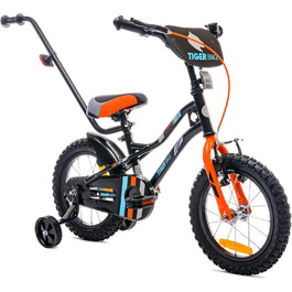 Дитячий велосипед Sun Baby Tiger Tracker 14/16 дюймів, легкий BMX з додатковими колесами і штовхачем, для хлопчиків 2-6 років