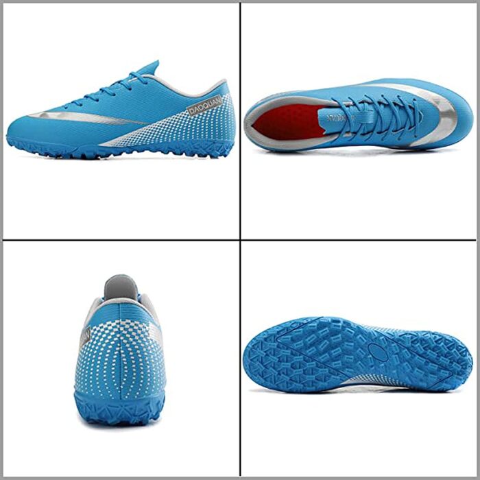 Дитячі футбольні бутси для хлопчиків та дівчаток, Indoor/Outdoor, Anti-Slip, з амортизацією, розмір 33 EU, блакитні