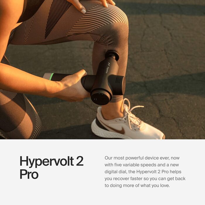 Масажний пістолет Hyperice Hypervolt 2 Pro з технологією Quiet Glide, портативний, чорний – перкусійний масажер